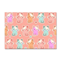 Cute-kawaii-kittens-seamless-pattern Sticker A4 (100 Pack) by Salman4z
