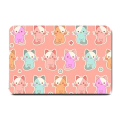 Cute-kawaii-kittens-seamless-pattern Small Doormat by Salman4z
