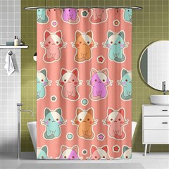 Cute-kawaii-kittens-seamless-pattern Shower Curtain 48  X 72  (small)  by Salman4z