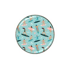 Beach-surfing-surfers-with-surfboards-surfer-rides-wave-summer-outdoors-surfboards-seamless-pattern- Hat Clip Ball Marker (10 Pack) by Salman4z