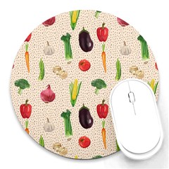 Vegetables Round Mousepad by SychEva