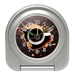 Coffee Cafe Espresso Drink Beverage Travel Alarm Clock by Ravend