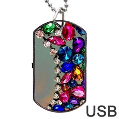 Colorful Diamonds Dog Tag Usb Flash (two Sides) by Sparkle