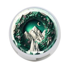 Christmas Wreath Winter Mountains Snow Stars Moon 4-port Usb Hub (two Sides) by Ravend