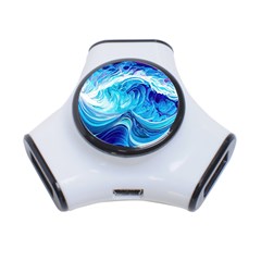 Tsunami Waves Ocean Sea Nautical Nature Water 3-port Usb Hub by Ravend