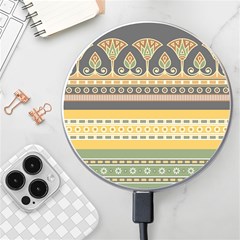 Seamless-pattern-egyptian-ornament-with-lotus-flower Wireless Fast Charger(white) by Salman4z
