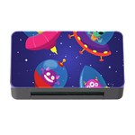 Cartoon-funny-aliens-with-ufo-duck-starry-sky-set Memory Card Reader with CF Front