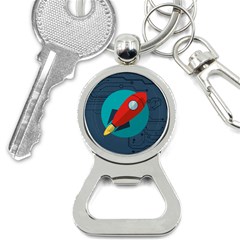 Rocket-with-science-related-icons-image Bottle Opener Key Chain by Salman4z