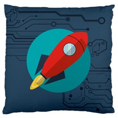 Rocket-with-science-related-icons-image Standard Premium Plush Fleece Cushion Case (two Sides) by Salman4z