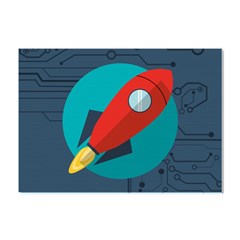 Rocket-with-science-related-icons-image Crystal Sticker (a4) by Salman4z