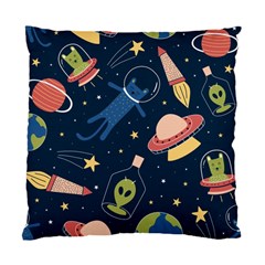 Seamless-pattern-with-funny-aliens-cat-galaxy Standard Cushion Case (two Sides) by Salman4z