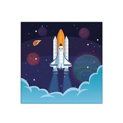 Spaceship-milkyway-galaxy Satin Bandana Scarf 22  X 22  by Salman4z
