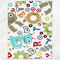 Seamless-pattern-vector-with-funny-robots-cartoon Canvas 18  X 24  by Salman4z