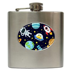 Space-seamless-pattern   - Hip Flask (6 Oz) by Salman4z