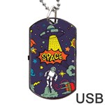 Vector-flat-space-design-background-with-text -- Dog Tag USB Flash (Two Sides) Back