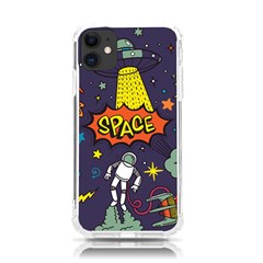 Vector-flat-space-design-background-with-text -- Iphone 11 Tpu Uv Print Case by Salman4z