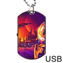 Far-future-human-colonization Dog Tag Usb Flash (two Sides) by Salman4z