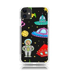 Seamless-pattern-with-space-objects-ufo-rockets-aliens-hand-drawn-elements-space Iphone 11 Tpu Uv Print Case by Salman4z