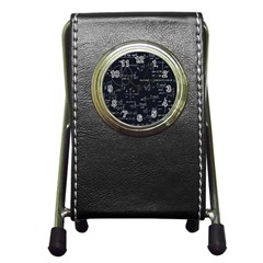 Mathematical-seamless-pattern-with-geometric-shapes-formulas Pen Holder Desk Clock by Salman4z