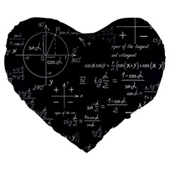 Mathematical-seamless-pattern-with-geometric-shapes-formulas Large 19  Premium Heart Shape Cushions by Salman4z