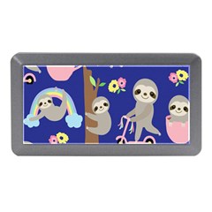 Hand-drawn-cute-sloth-pattern-background Memory Card Reader (mini) by Salman4z
