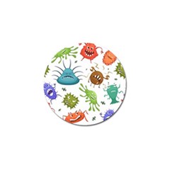 Dangerous-streptococcus-lactobacillus-staphylococcus-others-microbes-cartoon-style-vector-seamless Golf Ball Marker (4 Pack) by Salman4z