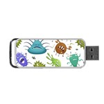 Dangerous-streptococcus-lactobacillus-staphylococcus-others-microbes-cartoon-style-vector-seamless Portable USB Flash (Two Sides) Back