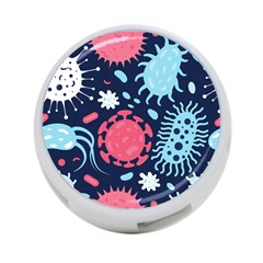 Seamless-pattern-microbes-virus-vector-illustration 4-port Usb Hub (one Side) by Salman4z