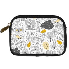 Doodle-seamless-pattern-with-autumn-elements Digital Camera Leather Case by Salman4z