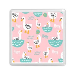 Cute-happy-duck-gift-card-design-seamless-pattern-template Memory Card Reader (square) by Salman4z
