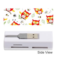 Seamless-pattern-vector-owl-cartoon-with-bugs Memory Card Reader (stick) by Salman4z