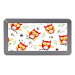 Seamless-pattern-vector-owl-cartoon-with-bugs Memory Card Reader (Mini) Front