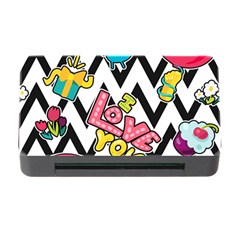 Vector-romantic-love-seamless-pattern Memory Card Reader With Cf by Salman4z