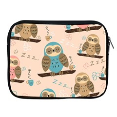 Seamless-pattern-owls-dream-cute-style-pajama-fabric Apple Ipad 2/3/4 Zipper Cases by Salman4z