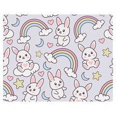 Seamless-pattern-with-cute-rabbit-character Two Sides Premium Plush Fleece Blanket (medium) by Salman4z