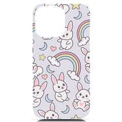 Seamless-pattern-with-cute-rabbit-character Iphone 14 Pro Max Black Uv Print Case by Salman4z