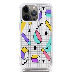 Tridimensional-pastel-shapes-background-memphis-style Iphone 13 Pro Tpu Uv Print Case by Salman4z