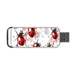 Ladybugs-pattern-texture-watercolor Portable Usb Flash (one Side) by Salman4z