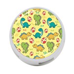 Seamless Pattern With Cute Dinosaurs Character 4-Port USB Hub (Two Sides) Back