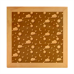 Cat Animals Sleep Stars Seamless Background Wood Photo Frame Cube by pakminggu