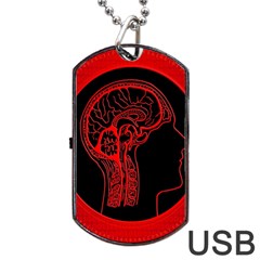 Artificial Intelligence Brain Think Dog Tag Usb Flash (one Side) by pakminggu
