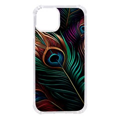 Peacock Feathers Nature Feather Pattern Iphone 14 Tpu Uv Print Case by pakminggu
