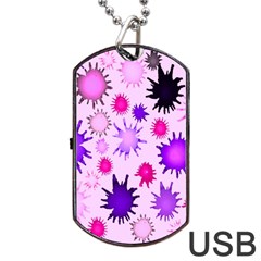 Inks Drops Black Paint Design Dog Tag Usb Flash (one Side) by danenraven