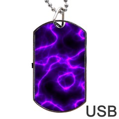 Purple Pattern Background Structure Dog Tag Usb Flash (two Sides) by danenraven