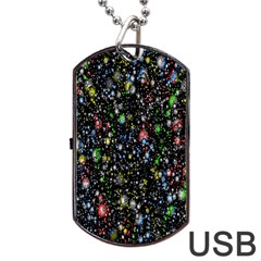 Illustration Universe Star Planet Dog Tag Usb Flash (one Side) by danenraven