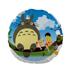 My Neighbor Totoro Totoro Standard 15  Premium Flano Round Cushions by Mog4mog4
