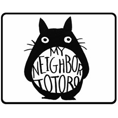 My Neighbor Totoro Black And White Two Sides Fleece Blanket (medium) by Mog4mog4