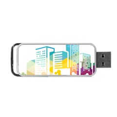 Silhouette Cityscape Building Icon Color City Portable Usb Flash (one Side) by Mog4mog4