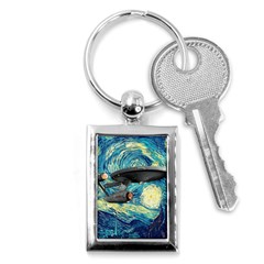 Star Starship The Starry Night Van Gogh Key Chain (rectangle) by Mog4mog4