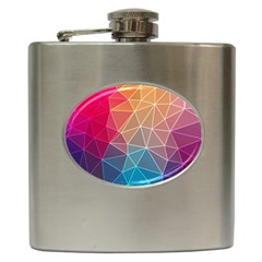 Multicolored Geometric Origami Idea Pattern Hip Flask (6 Oz) by Bakwanart